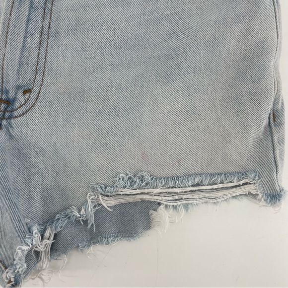 A&F Abercrombie & Fitch Annie High Rise Shorts Blue Denim 28/6 - Picture 2 of 6